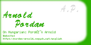 arnold pordan business card